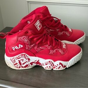 FILA Red Leather Sneakers Basketball Shoes Men’s Size 10